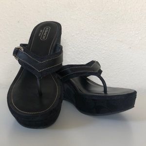 Coach wedge thong sandals